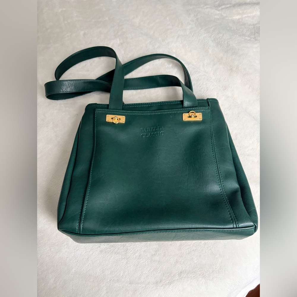 Elegant Green Leather Shoulder Bag